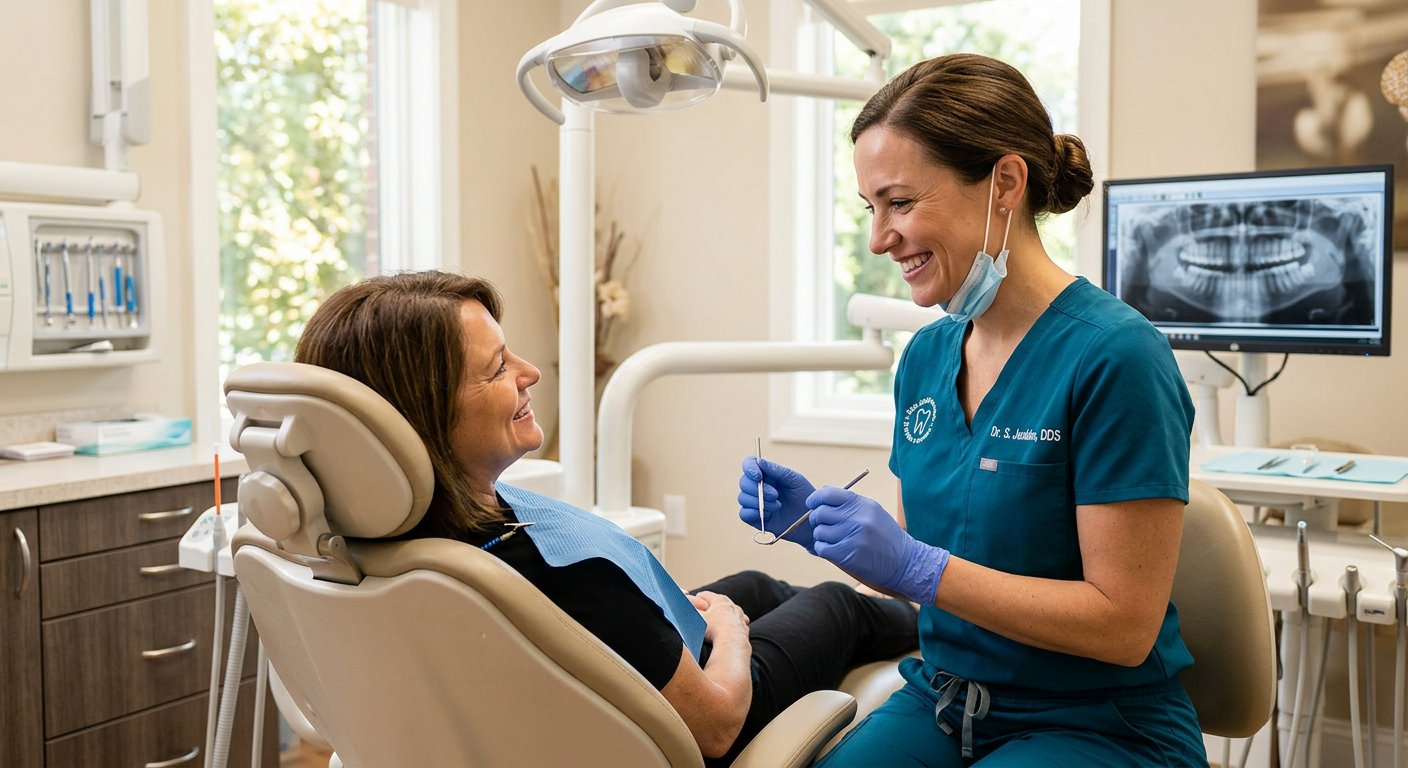 Dr. Adelpour with a patient at Huntington Park Dental Clinic — gentle, personalized dental care